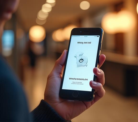 A guest holding a smartphone displaying a digital key and check-in confirmation screen.